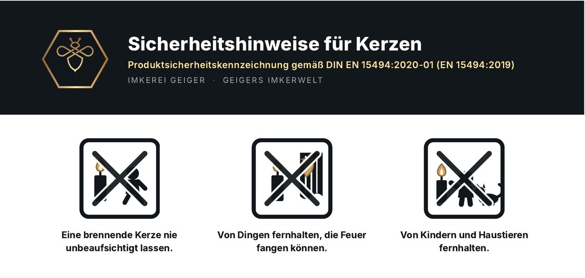 Sicherheitshinweise für Kerzen – Imkerei Geiger